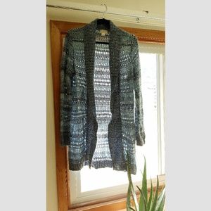 Open Knit Long Cardigan
